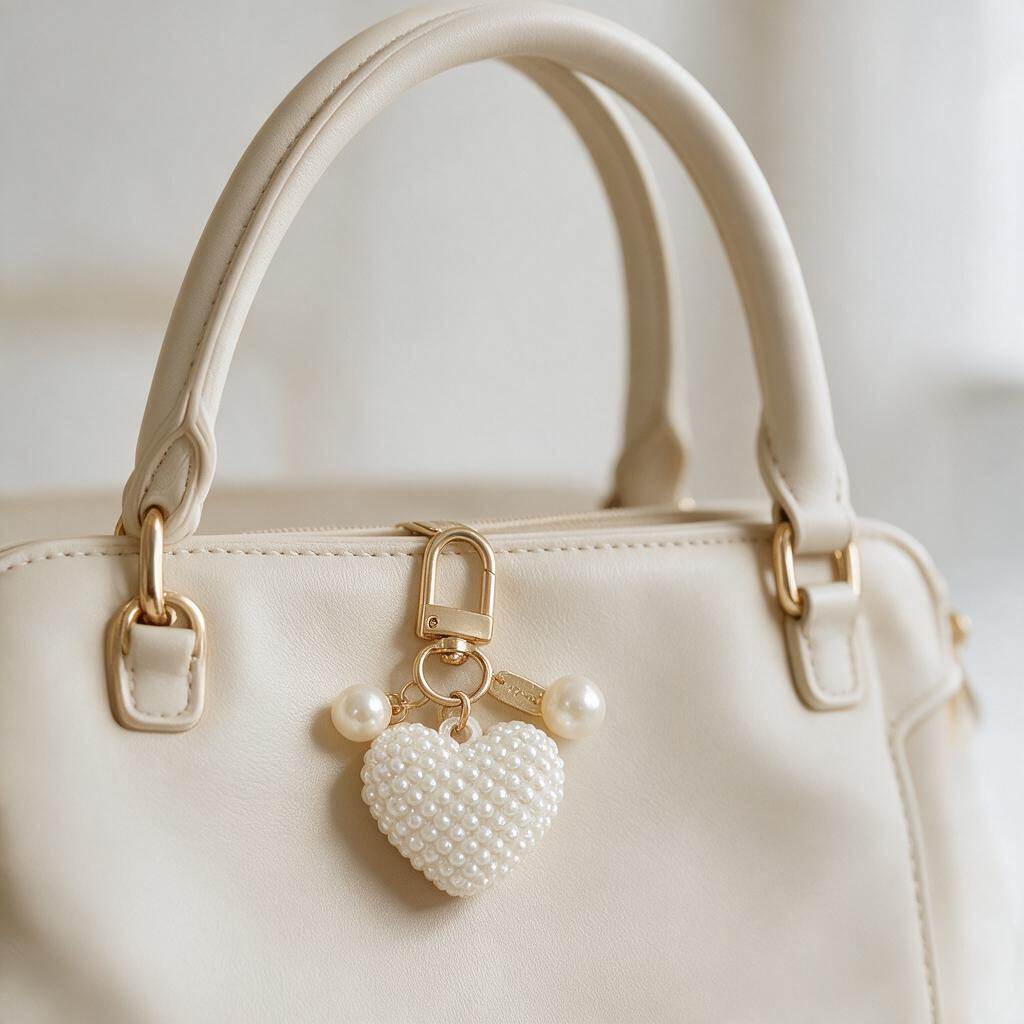 Heart Shaped Pearl Keychain Party Favor Set 12 Guests