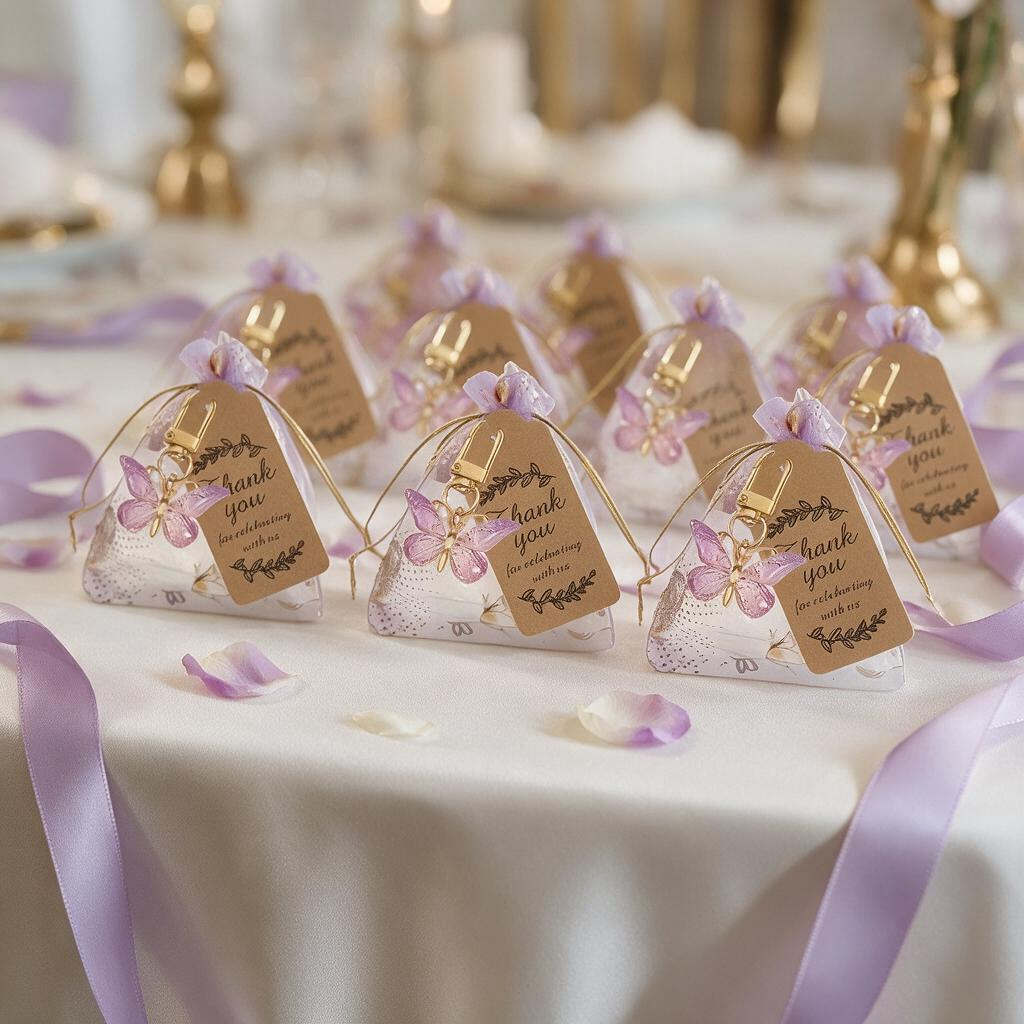 Decorative Butterfly Keychain Party Favor Set 12 Guests