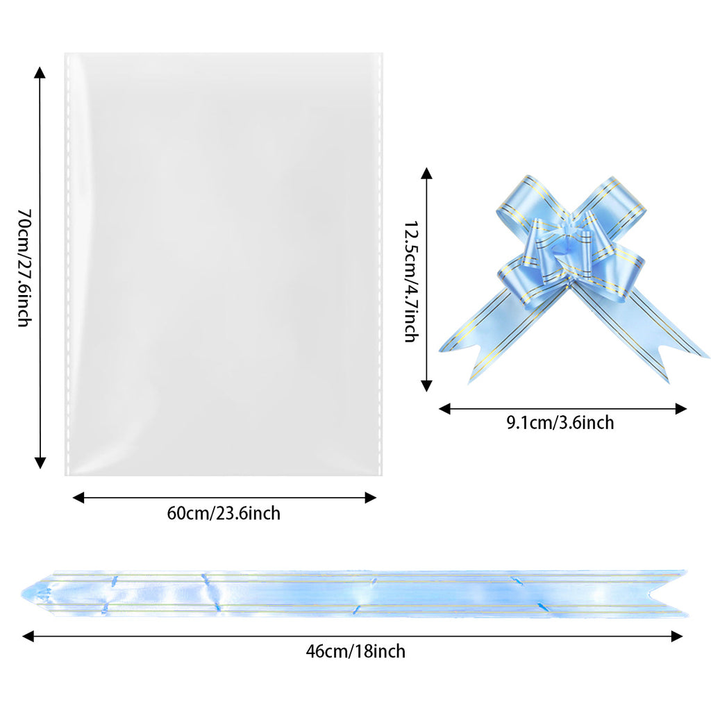 Transparent Decorative Gift Wrapping Bag with Bow