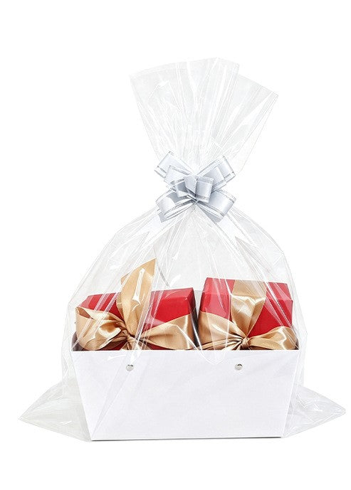 Decorative Gift Basket With Clear Wrapping